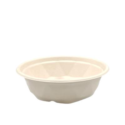 China 600ml Disposable Waterproof Biodegradable Sugar Cane Bagasse Salad Bowl Eco Places Bamboo Tableware Soup Bowl The Bio for sale