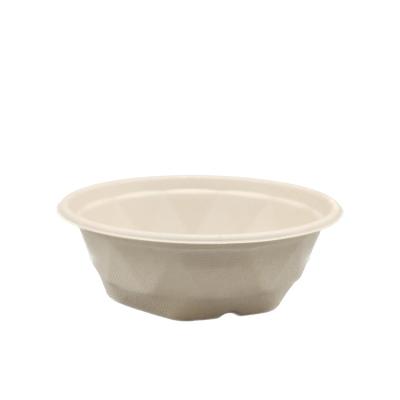 China Restaurant Serving 650ml Food Serving Sugarcane Bagasse Fruit Ramen Salad Waterproof Compostable Biodegradable Disposable Soup Bowl for sale