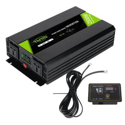 China Aliminum Alloy Tianmo Inverter Factory 2500W Pure Sine Wave Inverter With Cable Type Remote Control Power Inverter for sale