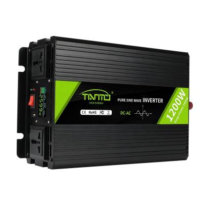 China Aliminum Alloy Tianmo Manufacturer 1200w Power Inverter DC12V 24V 48V to AC220V 230V 240V 110V 120V Pure Sine Wave Inverter for sale