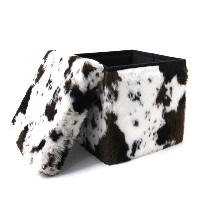 China (Size)Factory Customized Faux Fur Fabric Foldable Cube Storage Chair Adjustable For Bedroom Decoration New Style Sitting Stools for sale