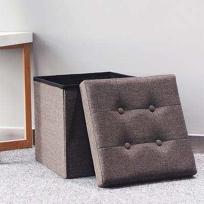 China High Quality Wholesale Design Foldable Furniture Design Fabric Stool Canvas Furniture Printed Storage Folding Stools for sale