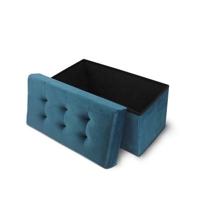 China Foldable Living Room Velvet Furniture Storage Bench Stool Living Room Furniture for sale