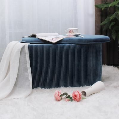 China Wholesale Modern Home Seating Adjustable Bench Nordic Factory Style Storage Velvet Stool Box Bench (Size) for sale