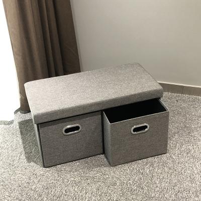 China Wholesale Modern Home Cloth Art Stool Chair With Drawer Bedroom Furniture Storage Ottoman (Size) Factory Adjustable RTS for sale