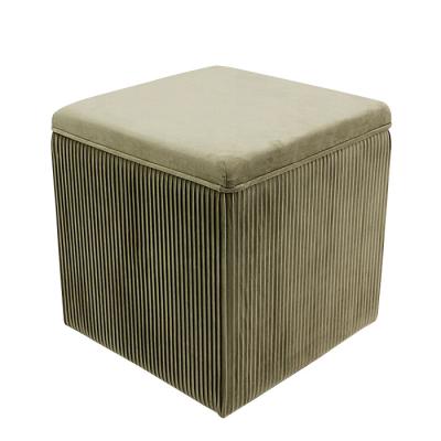 China Living Room Foldable Stool Furniture Material Corduroy Foldable Stool for sale