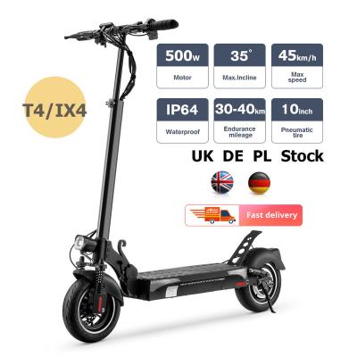 China Electric scooter EU/UK T4 ix4 500W 13 ah 45km unisex electric kick scooter for adult 10 inch electric scooter for sale