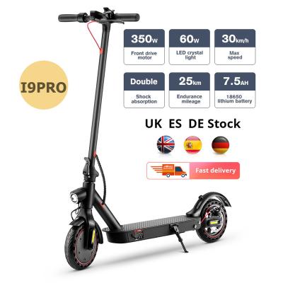 China DDP UK/EU /USA Warehouse Unisex Scooter 350W 7.5 Oh 30 Kilometer With APP 8.5 Inch E9D i9pro Electric Kick Scooters For Adult for sale