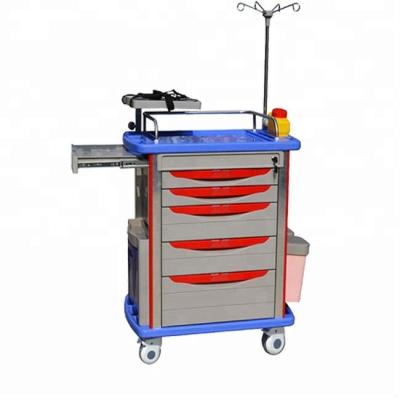 China Medical Furniture Fast Delivery ABS Medical Hospital Trolley With Drawers for sale