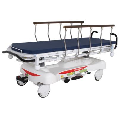 China Conveniently Ambulance Hydraulic Or Manual Stretcher Emergency Hospital Medical Trolley For Patients for sale