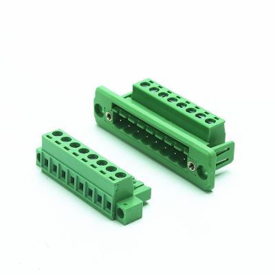 중국 Hot Sale 5.08mm Terminal Block Automation Device Pitch Male And Female PCB Screw Pluggable Flange With Screw Lock 판매용