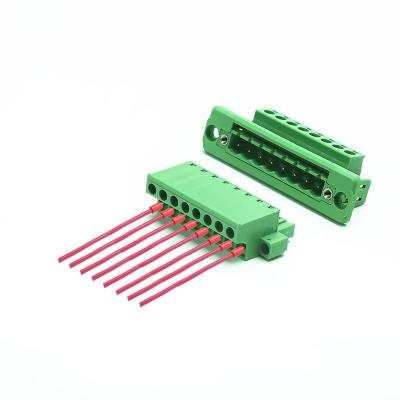 China Automation Device Factory Direct 2-24 Pin 5.08mm Pin Space Female & Male Plug In Terminal Blocks With Fixed Frame zu verkaufen