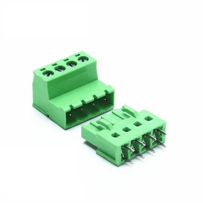 China Wire Connecting 5.08mm Pin Space 2-24 Pole Plug Green Male And Female Electrical Terminal Blocks zu verkaufen