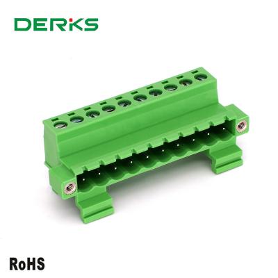 China PA66 5.08 pitch YE3450-508 plug into female terminal block for sale