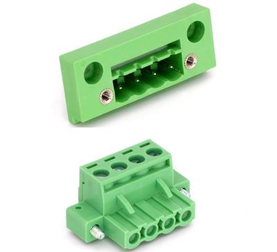 China Auomation Device Equipment 5.08mm Pitch 16A Panel Mounted Pluggable Male And Female Terminal Block for sale