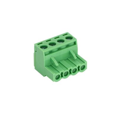 中国 Electrical Device Autamation Equipment 5.08mm Pitch 4Pin(2-24Pin) PCB PA66 Plug In Terminal Block With Nickel Plated Brass Frame 販売のため