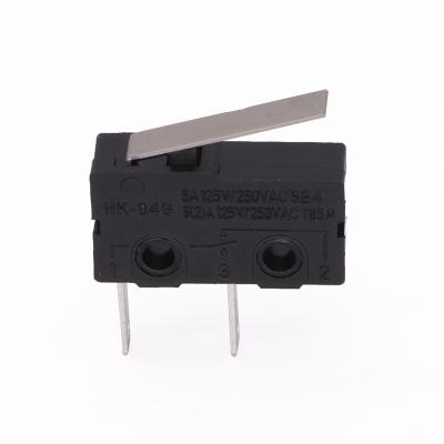 China Factory Price HK-04G-5 Compact Design HK-04G-5 Welding Switch Plastic Flash Acting Terminal Black Micro Pin 5A/250VAC 2 Pin Switch zu verkaufen