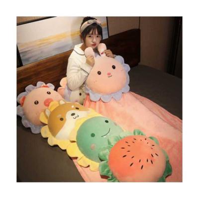 China Folded Colorful Soft Plush Toy Sunflower Shaped Cushion With Embroidered Logo& Small Plush for sale