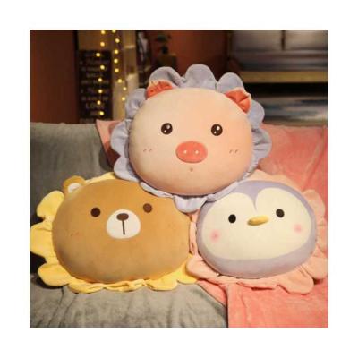 China Modern Design Good Quality Folded Cushion Pillow Flower Plush Waist Support Animal Cushion for sale