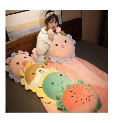 China Hot Selling Sunflower Petals Plush Cushion Colorful Expression Cushion Folded Face Flower Smile Pillow for sale