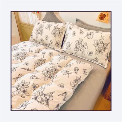 China Double Sided Bedding Set Winter Crystal Coral Fleece Sheet Quilt Cover Pillow Case Bedding Set Anti-static Thick Warm Milk Velvet for sale