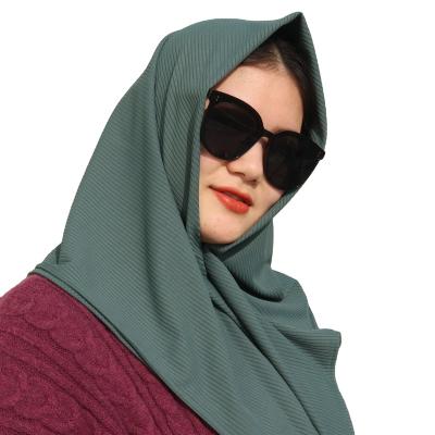 China Stitching square edges LONG hijab tank top scarf single ribbed stretch underscarf solid color tightly square shawl for sale