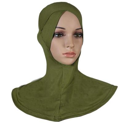 China Solid color women simple crossover muslim hijab hat shawl cap LONG cotton tank top hijab scarf hijab cap for sale