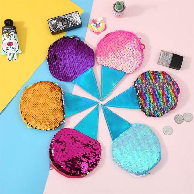 China New fashion sequins sequin shoulder beautiful coin purse launched cute coin bag girl lanyard sequins purse can be customized for sale