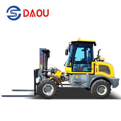 China Hotels CE Approved 4 Wheel Drive Diesel Off Road Forklift 3 Ton Rough Terrain Forklift For Sale for sale