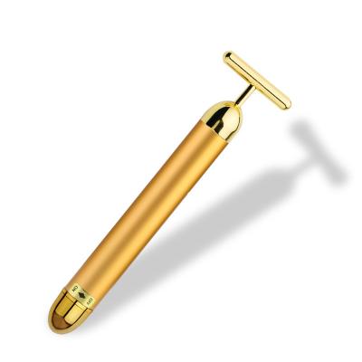 China For commercial & Home Use Slimming Face Massager Stick 24k Gold Vibration Beauty Roller Facial Lift Tighte for sale