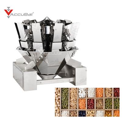 China 10 head multifunctional food packing and weighing machines for nuts, seed, sugar multihead weigher for sale