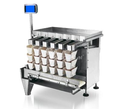 China China Food Suppliers Seafood / Automatic Kimchi Filling And Packaging Machine With Linear Multihead Weigher for sale