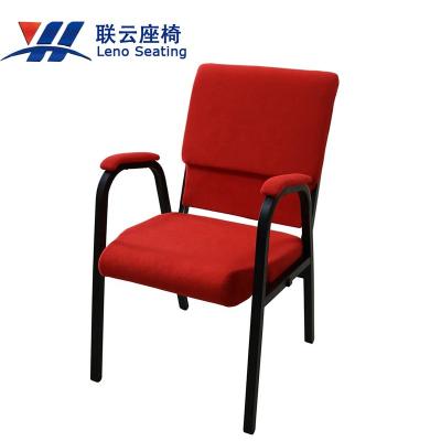 中国 Hotel Furniture Interlocking Church Chairs Church Priest Chairs With Armrest 販売のため