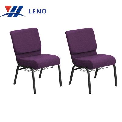 China Auditorium Prayer Interlocking Church Chairs For Muslim Price Purple Red Rental Stack Church Chair en venta