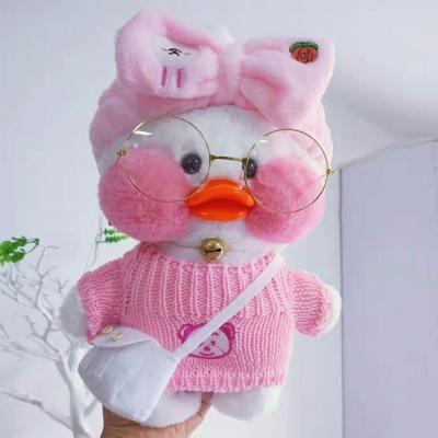 China Cute Plush Pink Bow Sweater Cafemimi Duck Plush Toy for sale