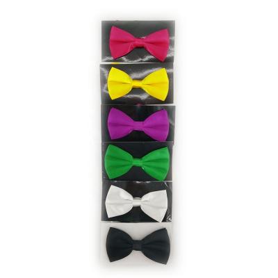 China Party Double Layer Satin Solid Color Simple Adult Bow Tie for sale