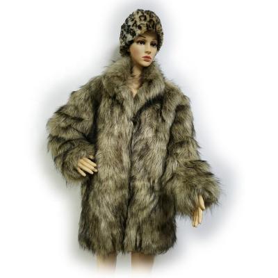 China Long Brown Winter Faux Fur Coat Breathable Customized Imitation Luxury Men for sale