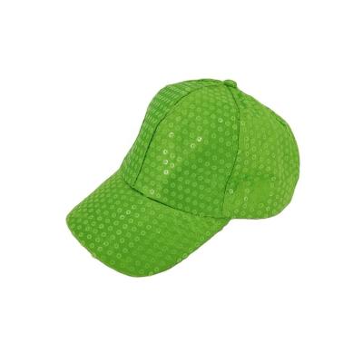 China Character Adult Neon Colors 6 Panel Style Baseball Cap Pink Orange Green Yellow Sequined Cool Hat for sale