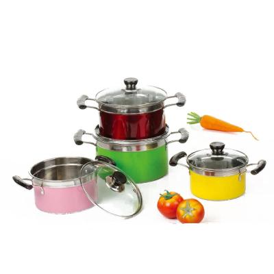 China 10 Pcs Low Price Stainless Steel Induction Or Gas Cookware Sets Sustainable Kitchens Cooking Pot Set for sale