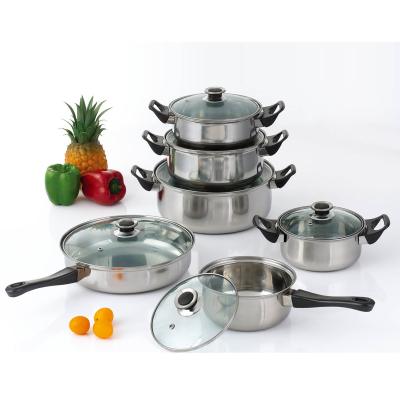 China Sustainable Hot Sales Promotion Gift 12pcs Stainless Steel Cookware Set for sale