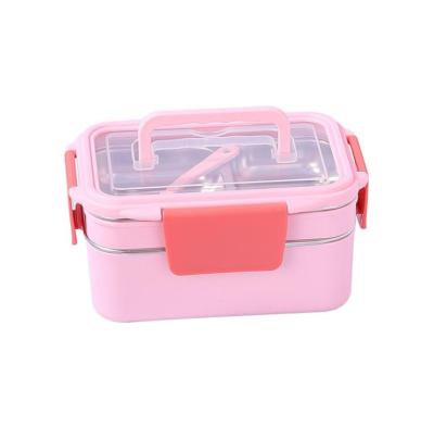 China Portable Airtight Freshness Preservation 304 Stainless Steel Food Storage Container Leakproof Mini 2 Layer Bento Lunch Box For Kids for sale