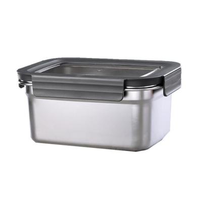 China Freshness Keeping Kitchen Storage Container Set 304 Stainless Steel Food Container Storage Boxes With Lid for sale