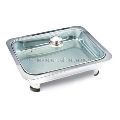 China Eco-friendly High Quality Square Chafing Container With Glass Lid for sale