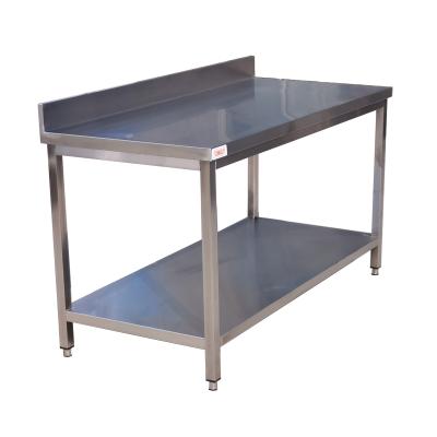 China Morden Factory Supply Restaurant Stainless Steel Work Table With Back Panel for sale