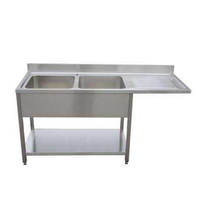 China With Faucet Factory Commercial Restaurant Double Bowl Stainless Steel Kitchen Sink for sale