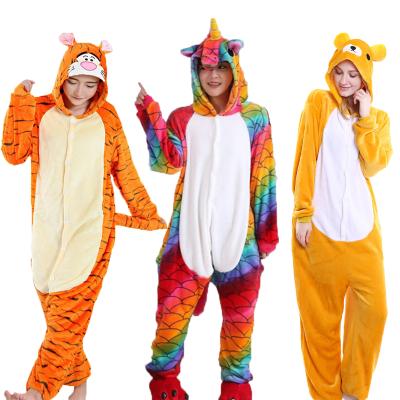 China Sales Adults Pijama Flannel Sleepwear Animal Pajamas Women Thermal Top Nightgowns Men for sale