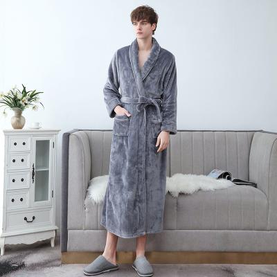 China QUICK DRY Top Rated Mens Loose Home Wear Fleece Warm Sleepwear Plus Size Bathrobe Men for sale