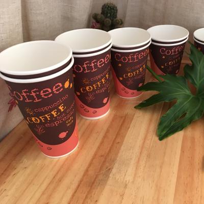 China Double PE 16oz Cold Paper Cup Juice Beer Milk Disposable Cold Cups Drink Drinking Paper Cup for sale