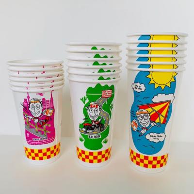 China Double PE 16oz Cold Paper Cup Juice Beer Milk Disposable Cold Cups Drink Drinking Paper Cup for sale