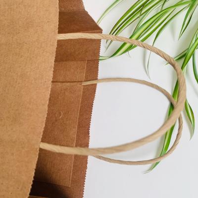 China High Quality Recycled Materials Kraft Paper Disposible Paper Bags With Handle Shopping Bags Handle Kraft Paper Bags for sale